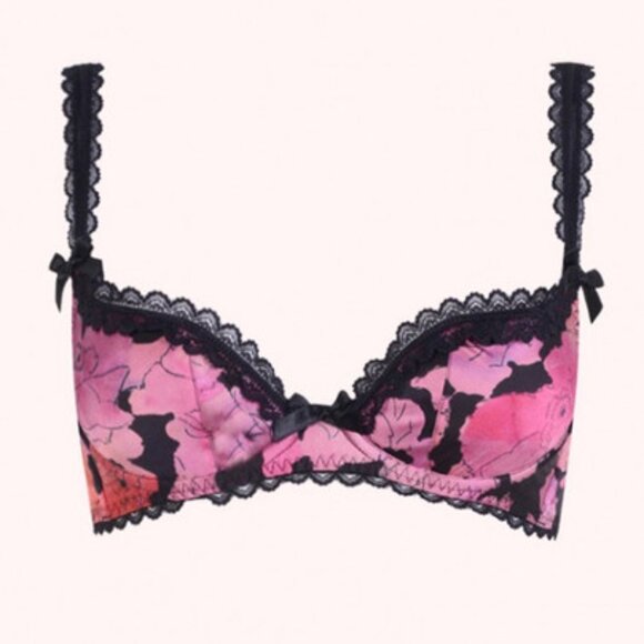 Agent Provocateur SET June Floral Silk BRA 36DD BRIEF Large NWT - Picture 5 of 17